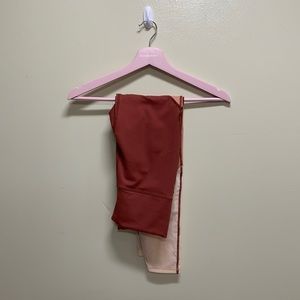 Burnt orange and beige fabletics brand new leggings!